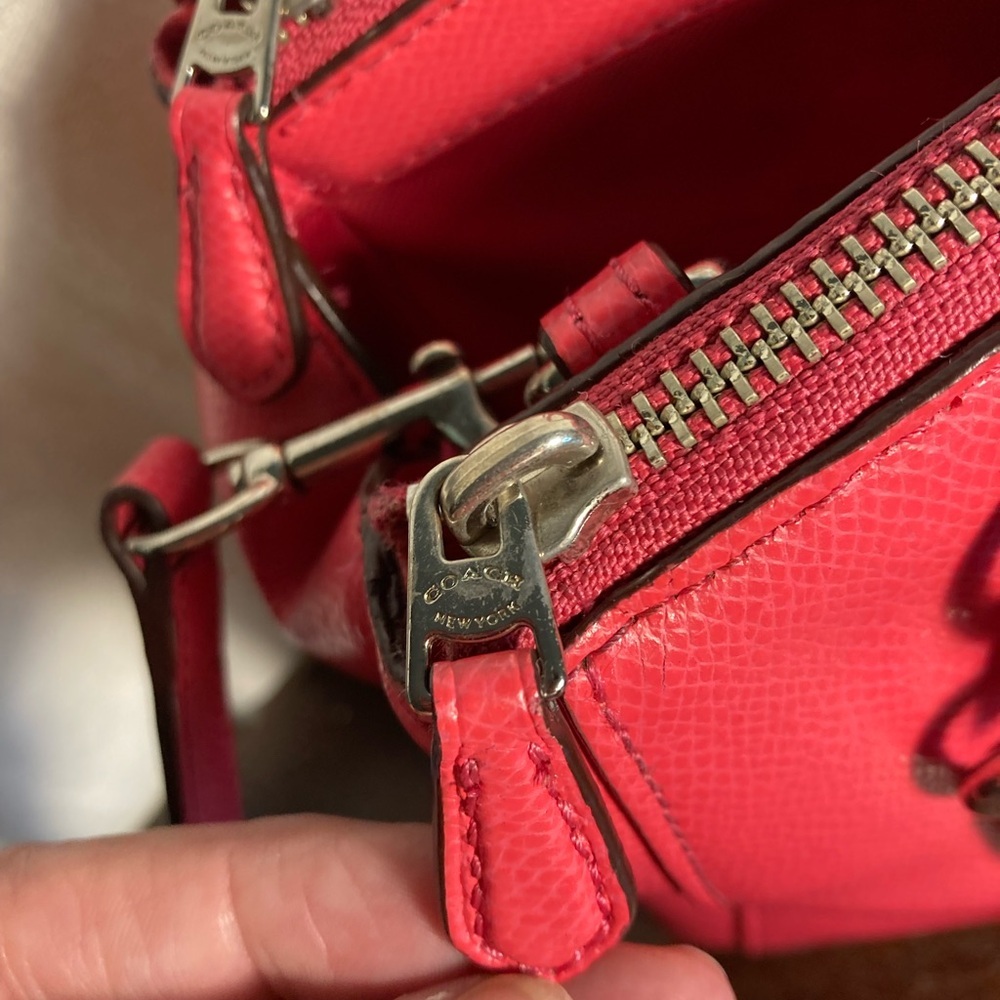 COACH PINK LEATHER SATCHEL TOTE SHOULDERBAG - Picture 12 of 13